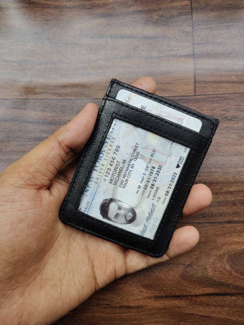 Genuine Leather Money Clip Wallet RFID Slim Front Pocket Credit Card Holder